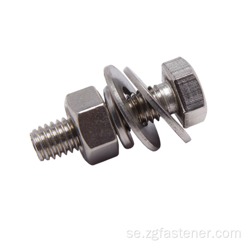 Hårdvarufäste 304/316 Hex Bolt Nut and Washer